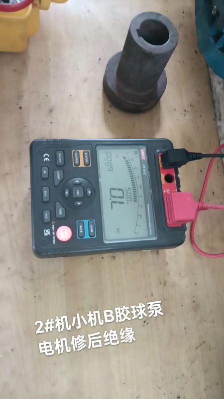 2#机小机B胶球泵电机修后绝缘
