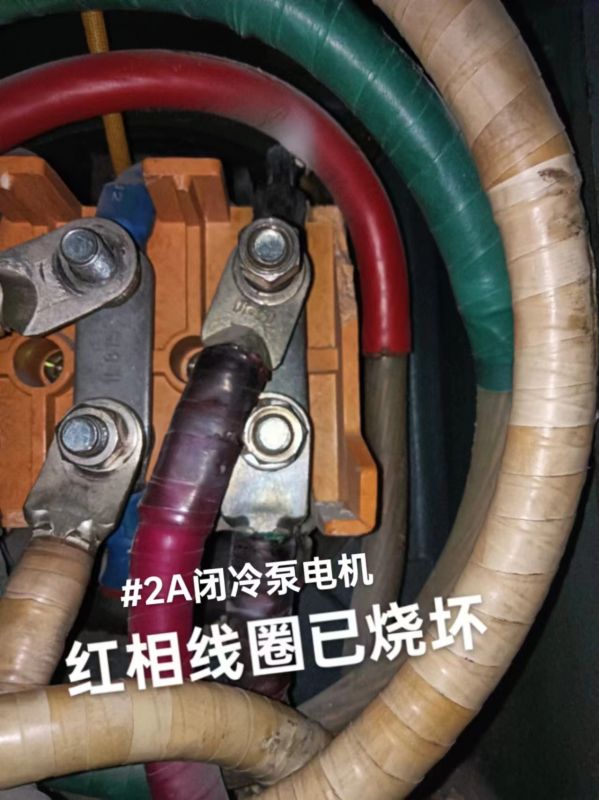 #2A闭冷泵电机红相线圈已烧坏（问题）